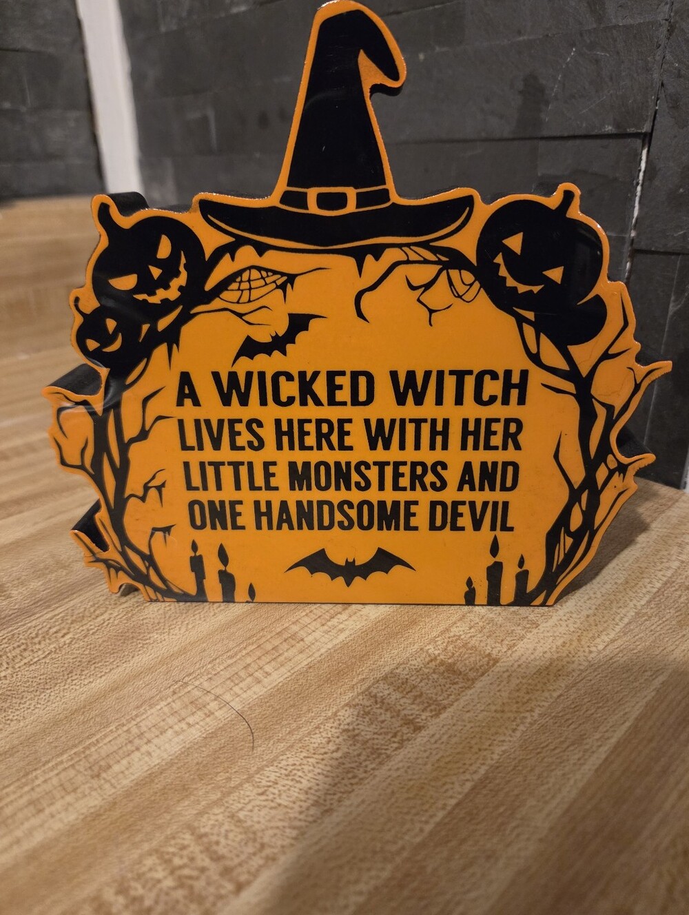Halloween NWT Adorable Family Wood Decor
